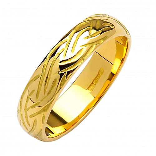 Irish Gold Wedding Ring - Livia - 18K Gold - Medium Dome Irish Wedding Rings